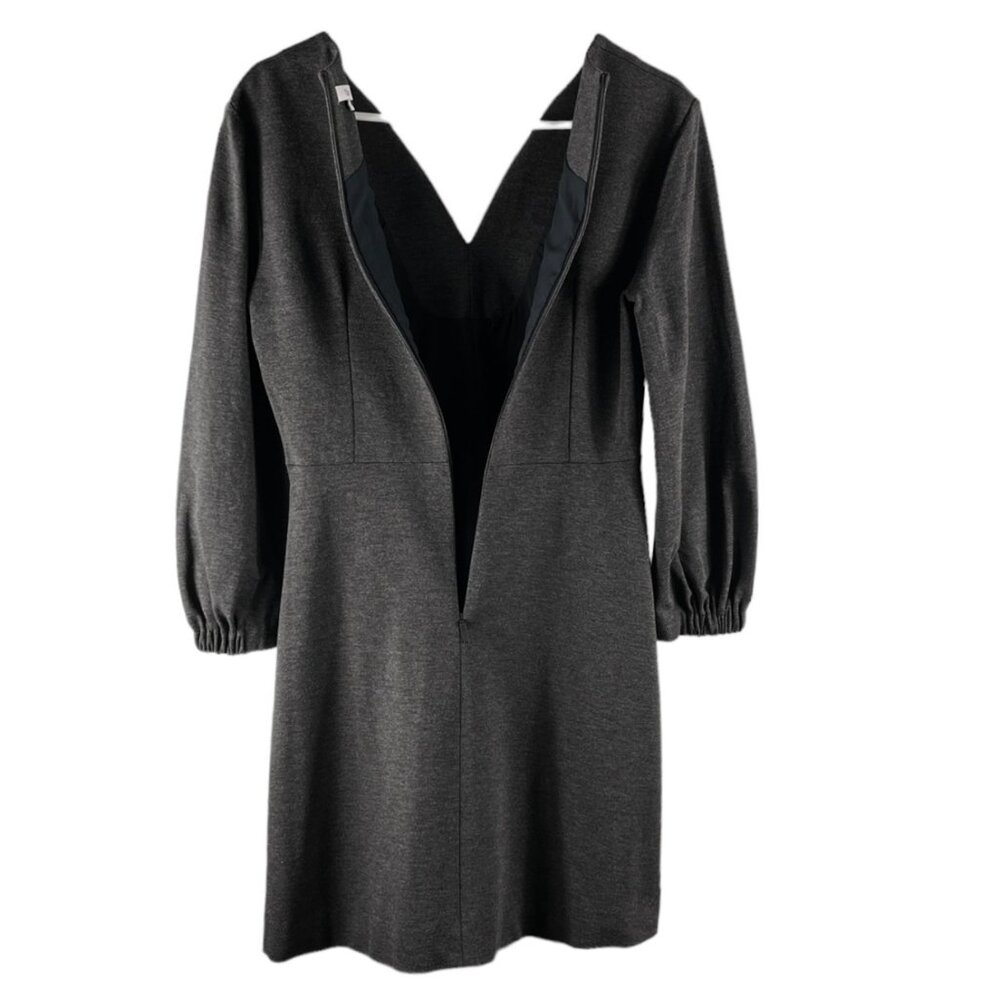 Tibi Mini Dress Charcoal Heather Gray 3/4 Sleeves Lined Size 4 Minimalist Chic - Picture 4 of 16